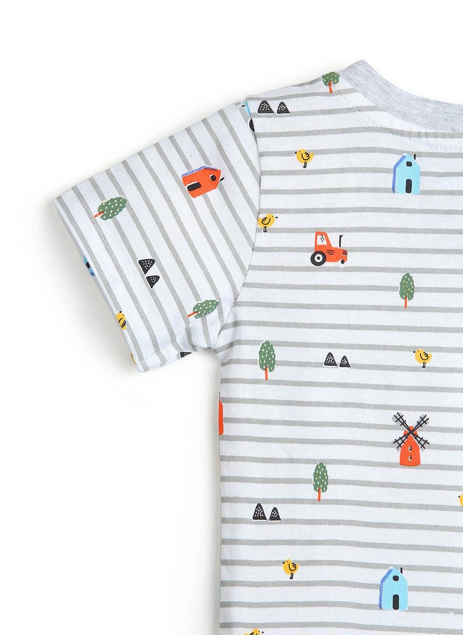 BONTOTS Infant Boys Little Farm Explorer Printed Organic Cotton T-Shirt - Image 4